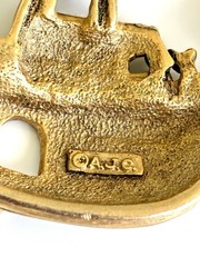 Vintage signed AJC Noah’s Ark gold tone link bracelet animals 7 inches