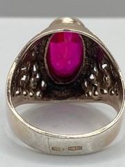 Vintage Silver 875 Soviet Ring Corundum Women’s Jewelry