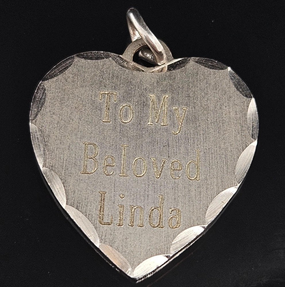 WELLS Sterling MONOGRAM LOVE Charm Pendant Linda 1968 Vintage
