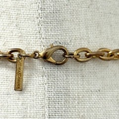 Vtg Gold Tone Coin Necklace Faux Pearl 18” Signed Casual Corner Beach Nautical