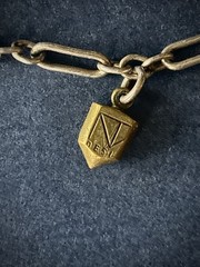 VINTAGE THOMAS MANN TECHNO ROMANTIC NECKLACE MIXED METALS SIGNED STEAMPUNK RARE