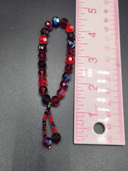 Vintage Red Aurora Borealis Crystal Glass Bead Brooch , Earrings and Bracelet