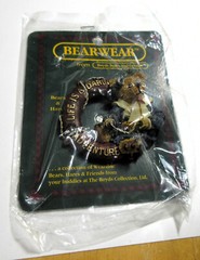 VTG NEW BAILEY LIFE DARING ADVENTURE BOYD BEAR red heart Brooch Pin Brown blue