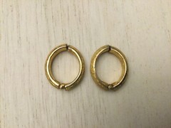 Vintage Estate Brushed Goldtone Hinged Clip Earrings Signed Monet