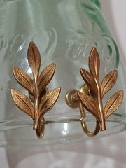 Vintage Van Dell Gold Filled 1/20 12K Screw Back Leaf Earrings