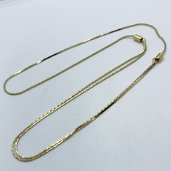 VTG 90’S Y2K YELLOW GOLD TONE SLIDE BOX CHAIN NECKLACE ADJUSTABLE LENGTH RETRO