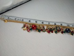 Lunch at the Ritz Christmas Tree Wreath Candy Cane Red Green Gold Blue Necklace