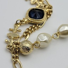 Vintage Signed KOREA Gold Tone White Baroque Faux Pearl Necklace 29 In 2-Strand