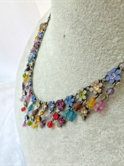 RARE Victorian Revival flower necklace colorful Modernist Jewelry y2k boho fairy