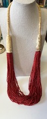 VINTAGE BRACELET INDIA BANGLE HORN BONE BRASS GEM – 2 Braclets & Beaded Necklace