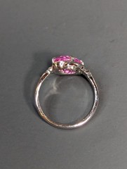 Vintage Clark & Coombs Sterling Silver Pink Topaz Ring Size 5.75