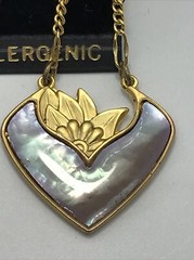 Vintage ART NOUVEAU by Crown Jewelry Gold- Pink Enamel Dangle Pierced Earrings