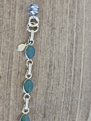 Vintage 1/20 12k Gold Filled & Green Stones Link Bracelet 6-3/4 Inches