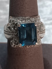 Vintage ISG Thailand 925 London Topaz Ring Sz 8