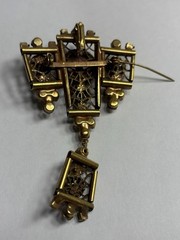 Rare Juliana D & E Moroccan Matrix Brooch & Earrings Set Book Piece