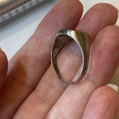 Vintage Sterling Silver And Black Onyx Modernist Stackable Ring 925