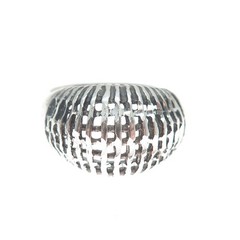 925 Sterling Silver Vintage UTC Cage Domed Oxidized Ring Size 8