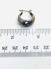 Vintage Jez Jezlaine Sterling Silver Scroll Hoop Earrings Y2