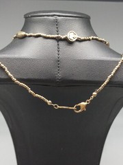1970 NAPIER 36 in Gold Tone Metal Seed Beads Stations Necklace