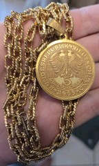 Miriam Haskell Gold Tone Double Sided Coin Pendant AND Dauplaise NECKLACE