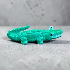 Tiny Green Alligator Brooch Whimsical Mini Crocodile Novelty Pin