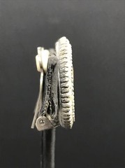 Vintage Costume Fashion Jewlery Silver tone Faux Roman Coin Clip-on Earrings