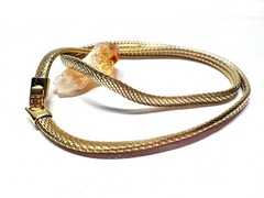 Vintage GIVENCHY Mesh 16.5 “ Gold Tone Collar Choker Necklace Logo Clasp