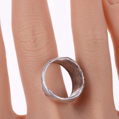sz7 30’s-40’s Zuni sterling silver and turquoise flush inlay ring