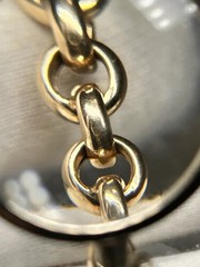 7” Vintage 9ct Yellow Gold Sweetheart Bracelet Garnet Sun Padlock Clasp 28.7g