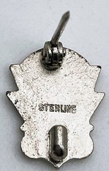 Vintage Sterling Silver 1939 School Pin 1cm Art Nouveau 39