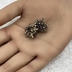 Vintage Filigree Brooch Clip On Earrings Jewelry Set Victorian Revival