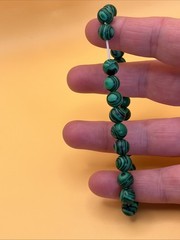 Green Malachite Stone Round Bead Stretch Bracelet Gemstone