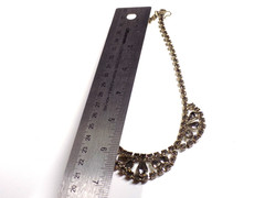 Vintage Weiss Choker Necklace Silver-tone Smoky Gray Rhinestones 14.5″ Hook