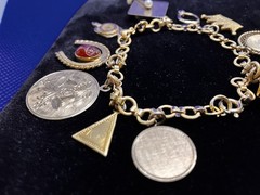 Vintage Story-Telling Charm Bracelet w/ 10 Charms HS College Sororities Wedding