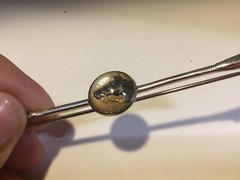 Vintage Equestrian Polo Pin Horse Head Framed Domed Glass 3.25”