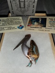 One Of A Kind Vintage Pelican Brooch Metal Recycled Yan’s Art Studio Beautiful