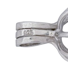 Pearl or Gem Cage Key Pendant | Heart Detail | Sterling Silver 925