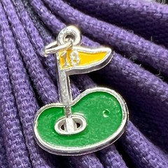 Vintage 0.925 Sterling Silver golf, 18 hole enamel CHARM PENDANT