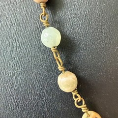 Necklace Multi-Color Pastel Beaded Hand Wired Bohemian Gold Tone 19 inches