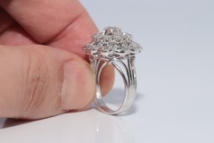 Antique Circa 1920s Art Deco 18k Gold Natural Diamond Decorated Strong Ring