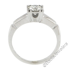 Vintage 14K Gold 0.66ct Round Brilliant Diamond in Square Basket Engagement Ring