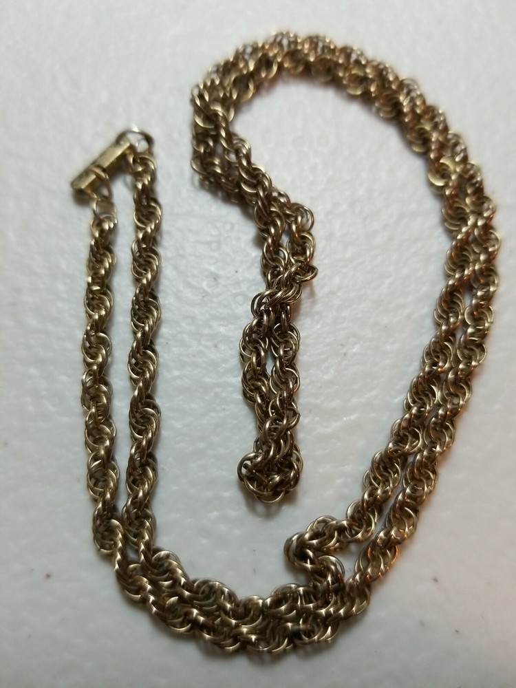 1/20 14K Gold Filled Rope Necklace Vintage Spiegel’s 20 Inches 6.4 grams