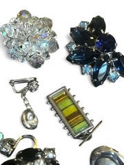 Vintage Junk Drawer Jewelry Lot Earring Trinket Edlee Germany Texas State