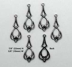#0516 ANTIQUED .925 STERLING SILVER PLATED PENDANT/ER W/TOP RING – 6 Pcs