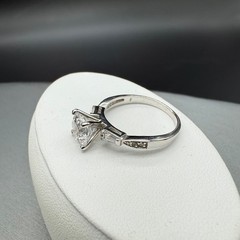 Vintage Silver Tone CZ Engagement Band Wedding Set Ornate Cocktail Ring Size 8.5