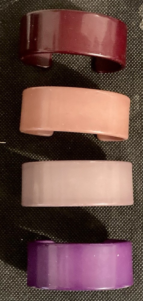 Vintage 1960’s Thick Lucite Bracelets 2 3/8″ For Small Wrists Set of 4
