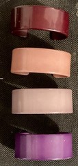 Vintage 1960’s Thick Lucite Bracelets 2 3/8″ For Small Wrists Set of 4