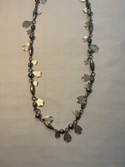 Vintage Silver Tone 36 in Metal Beaded Necklace. Costume Jewelry