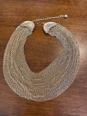 Vintage Multi-Strand Gold Chain Necklace Unsigned Statement Costume