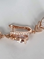 Vintage 1990-s 14 Ct Rolled Gold Zircons Earrings-Hallmarked 585 RG